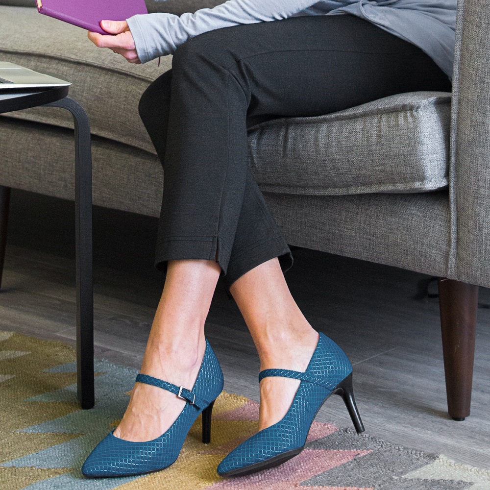 04ec50738a5b2142b42d77d327078a9f.jpeg Navy Pointy Toe Stiletto Heel Mary Jane Pumps for Women - Image 1