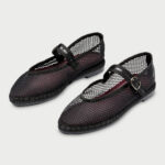 Classic Black Mesh Round Toe Breathable Flat Mary Jane Shoes