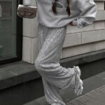 Chic Street Style Sequins Trousers