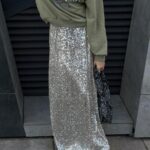 Street Style Sequins Long Skirt