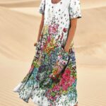 Women's Loose Printed Pocket Dress