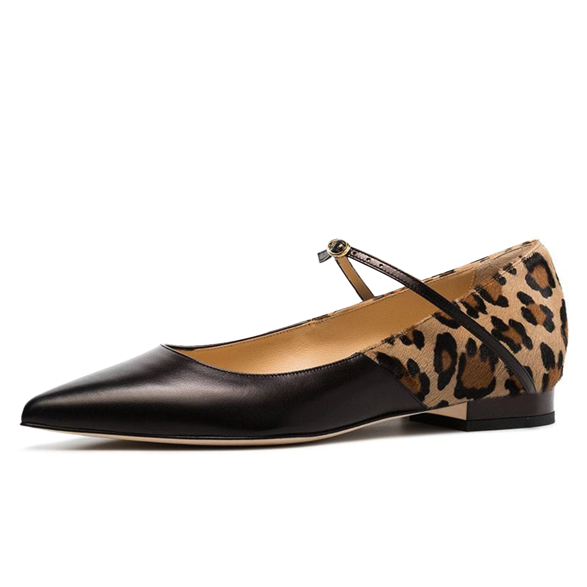 128eca9ad27cb686caa7315191fbe463.jpeg Black Leopard Print Flats Mary Jane Shoes - Image 1