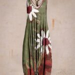 Women Summer Pattern Sleeveless Harem Jumpsuit