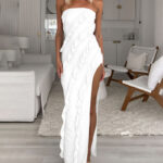 Summer sexy irregular slit hip dress