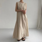 Simple Solid Color Sleeveless Maxi Dress