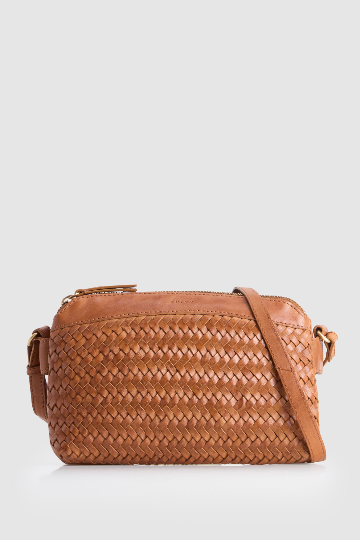 3223806_1.png Elise Leather Weave Crossbody Bag - Image 1