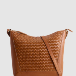 Elise Leather Weave Bucket Bag