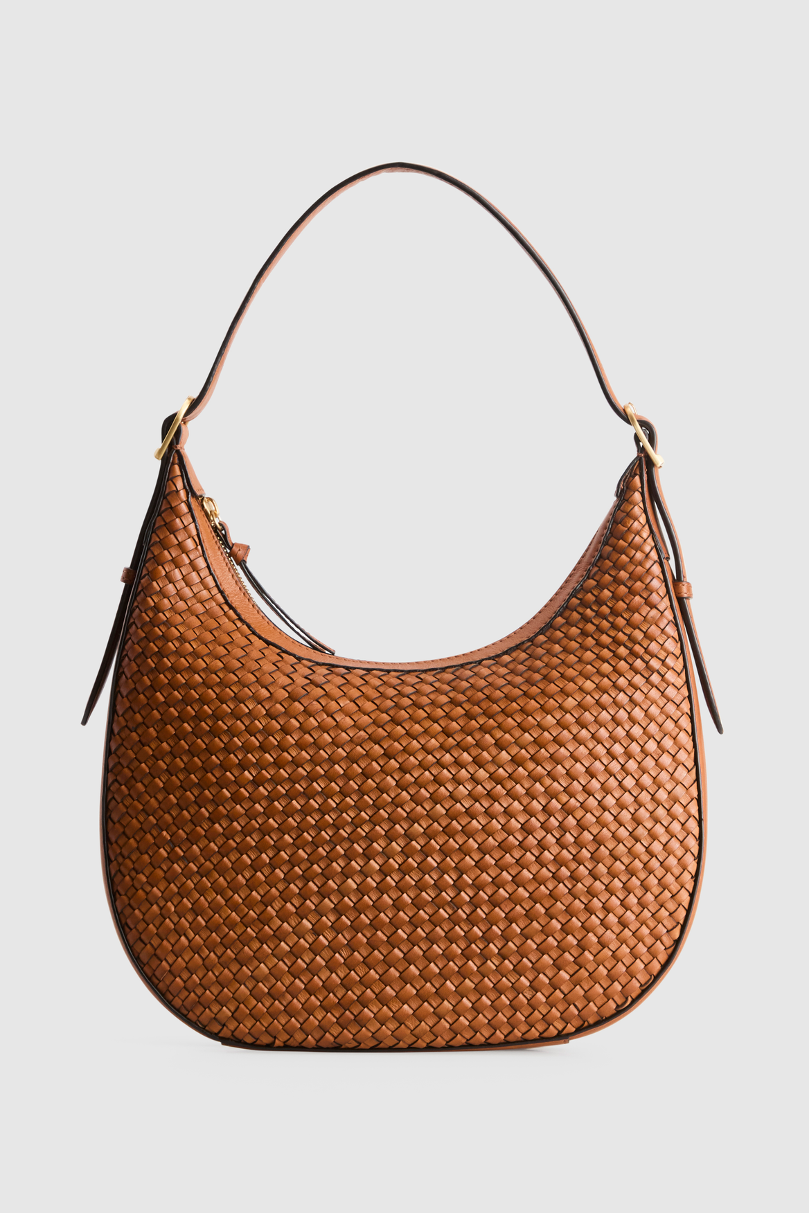 3225704_1.png Sofia Weave Leather Hobo Bag - Image 1