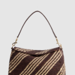 Clara Leather Raffia Shoulder Bag