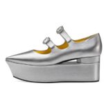 Trendy Pointed Toe Buckle Strap Platform Mary Jane Pumps in Silver