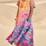 Women's Loose Printed Pocket Dress