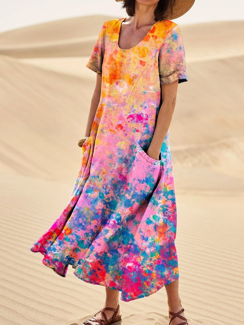 36348cbe4c7858a2df00313d394dc229.jpeg Women's Loose Printed Pocket Dress - Image 1
