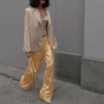 Chic Street Style Sequins Trousers