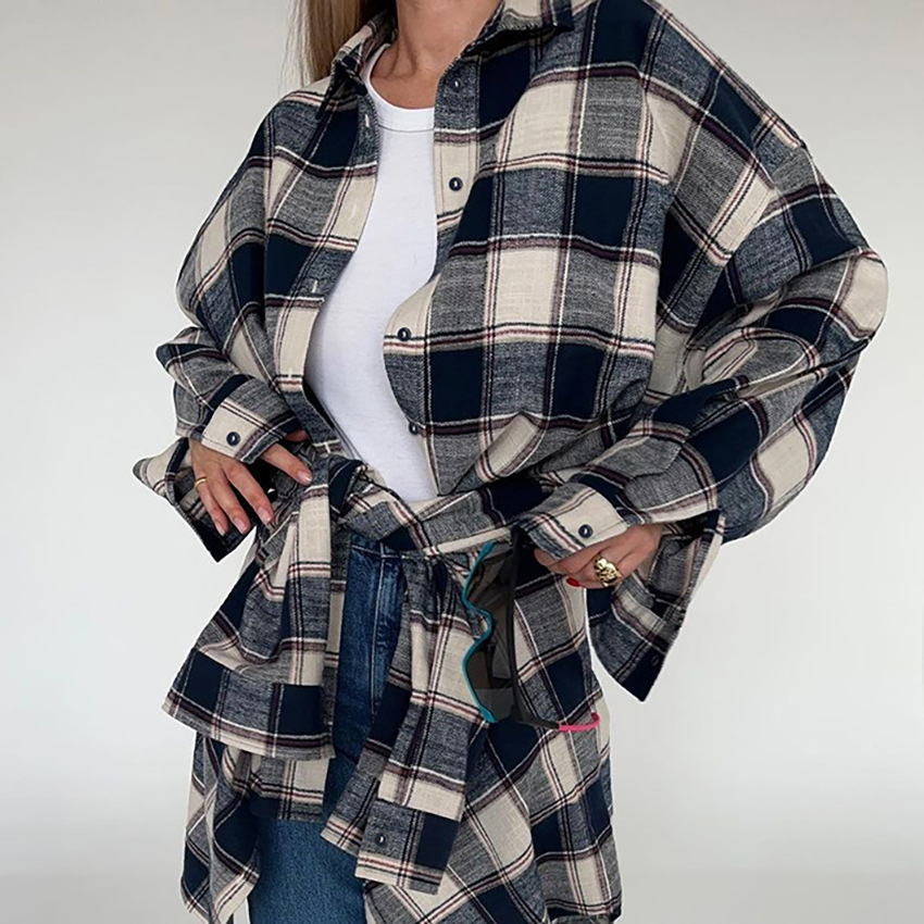 49b400f6a23c0083a73cfb3dbefd44c0.jpeg Simple Loose Plaid Shirt - Image 1