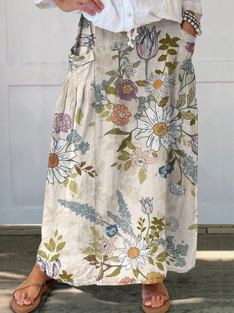 4bf7e802ddd7b7f777269d8bb4caa95f.jpeg Women's Printed Vintage Skirt - Image 1