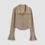 Collared Button Up Knit Shirt