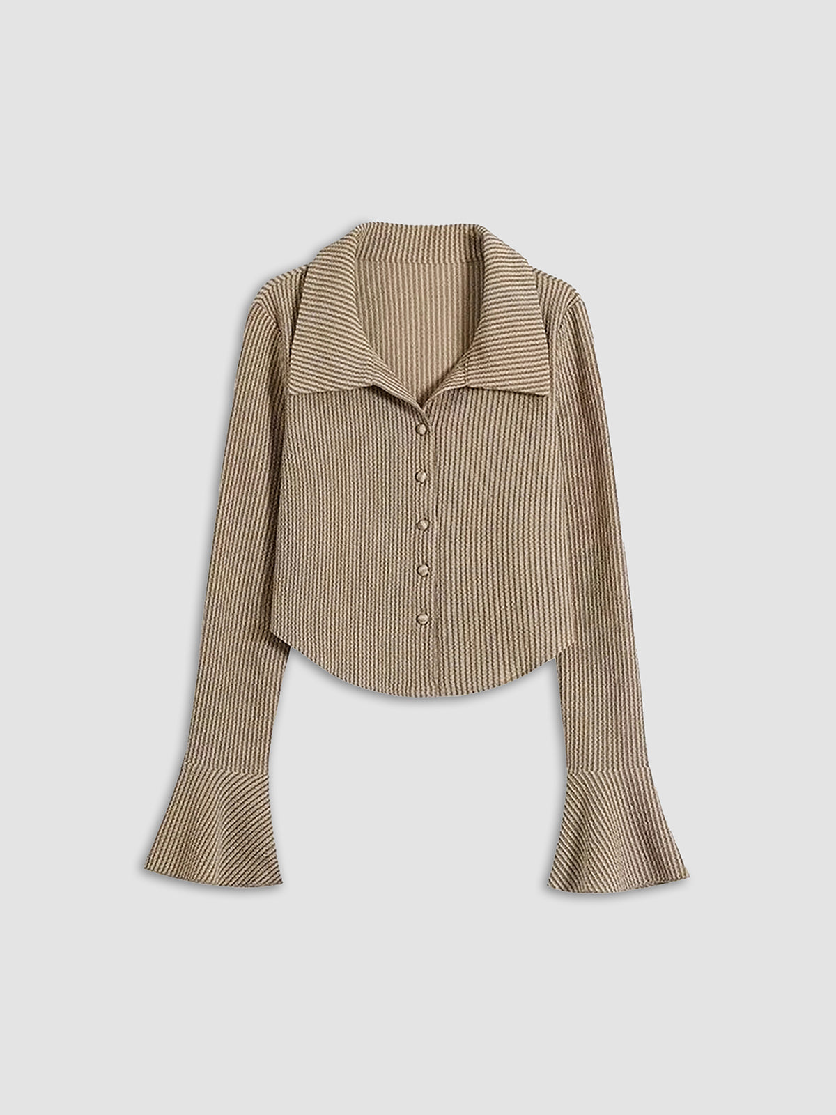 50c0edcc15bc854f15d97c0ff5d8a36d.jpeg Collared Button Up Knit Shirt - Image 1
