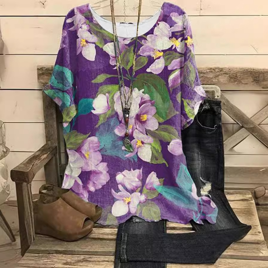 612737e2ce2d9cfd05c9a6e7bf2fe863.jpeg Women's Elegant Printed Loose Shirt - Image 1