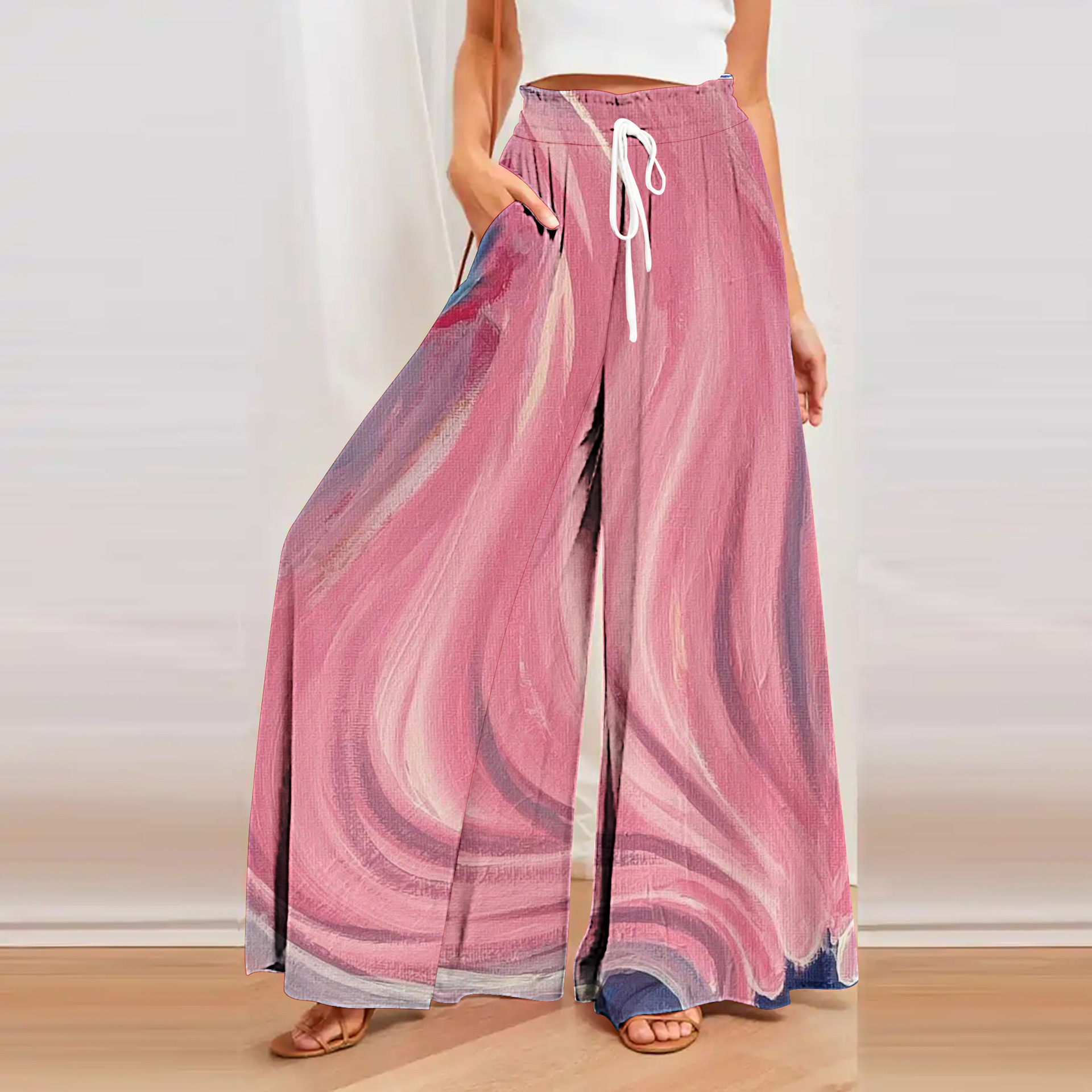 616c83083574a72625b763acc37edbe8.jpeg Women's Loose Printed Trousers - Image 1
