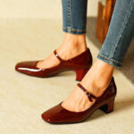 Square Toe Chunky Heels Vintage Mary Jane Shoes