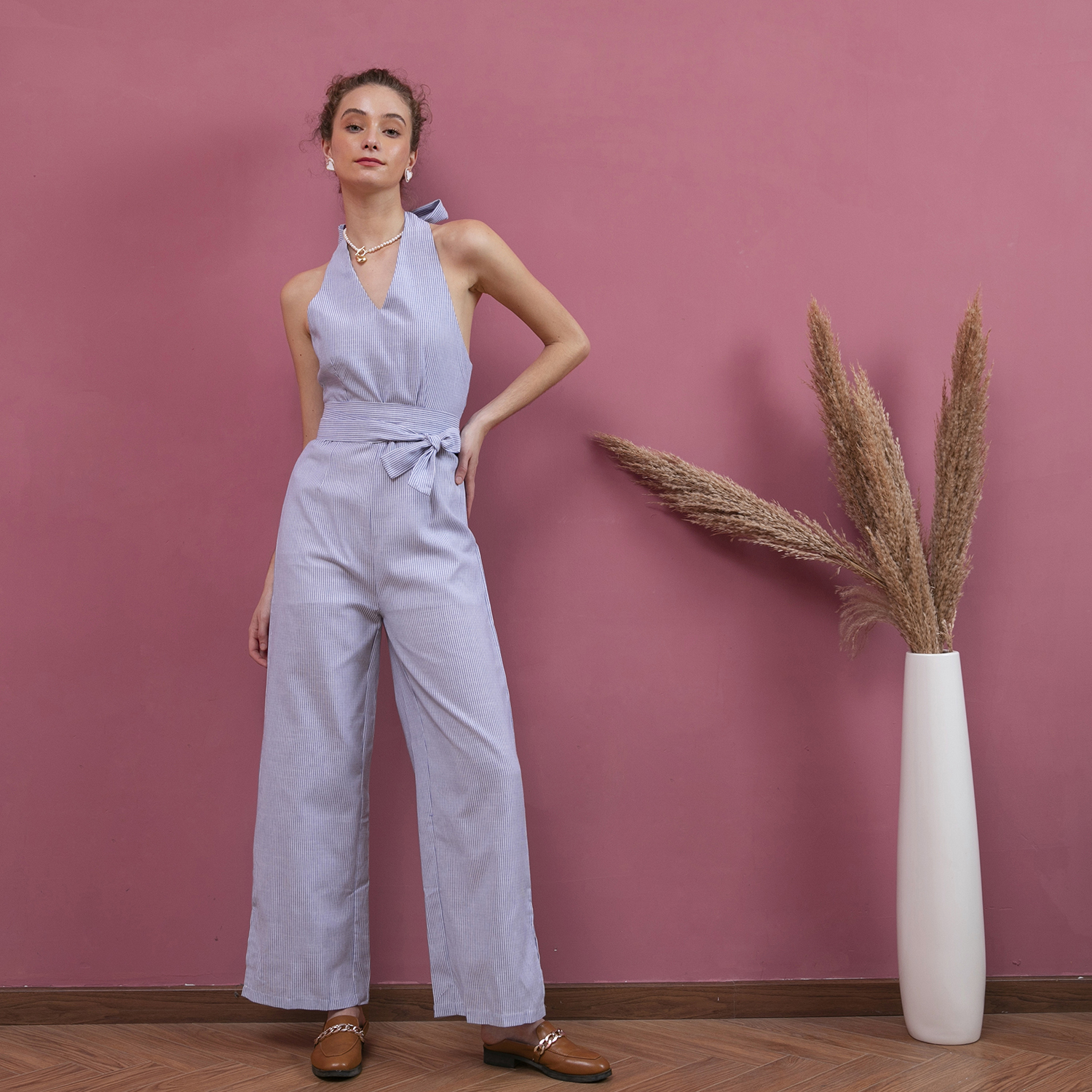 7ec36a82e48e6d1dc2860d7b552ce051.jpeg Elegant gingham jumpsuit - Image 1