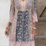 Romantic Printed Patchwork Dress