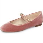 Pink Rhinetones Mary Jane Shoes Comfortable Flats