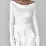 Sexy Backless Lace-up Long-sleeves T-shirt