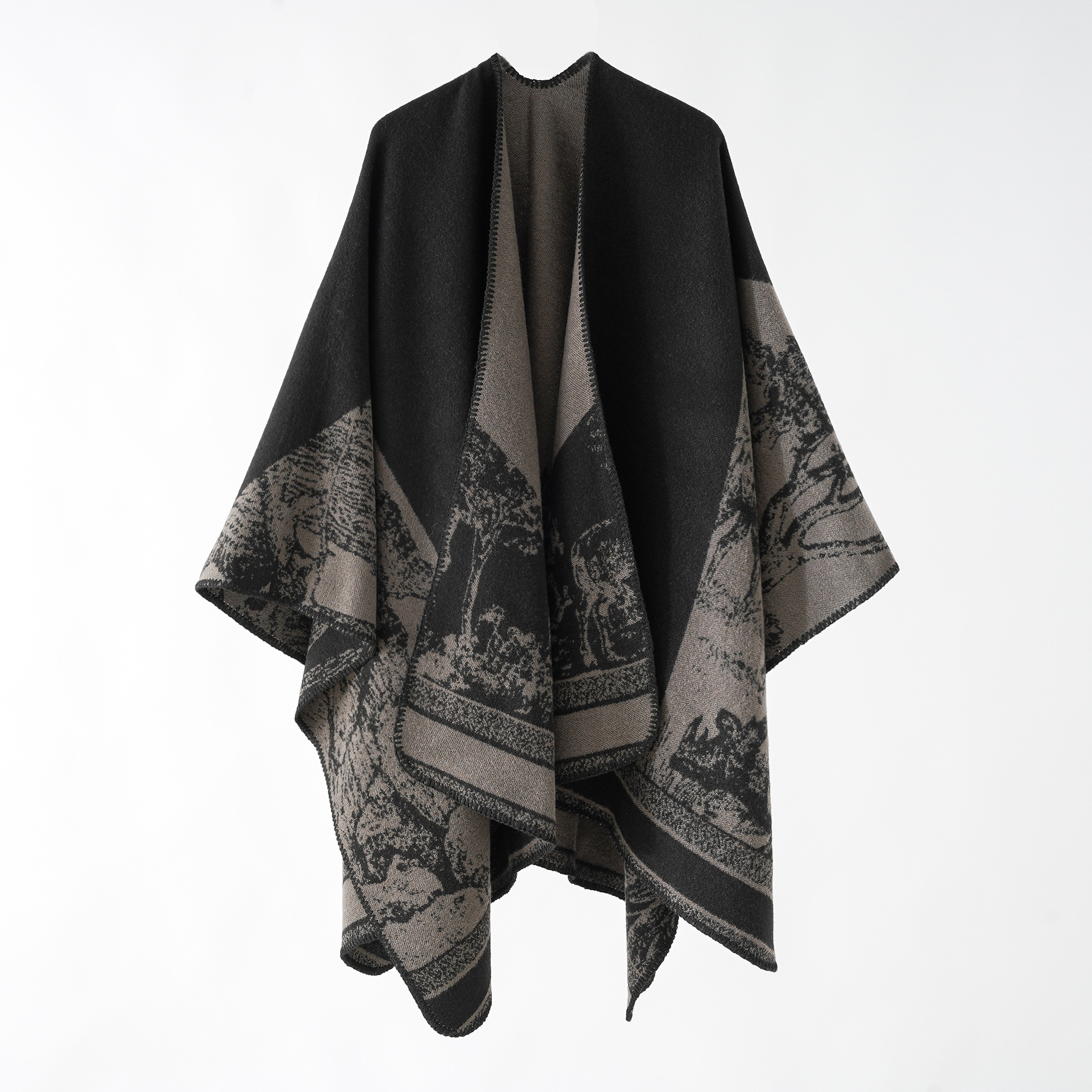 db8aad67386743ff5a663a1441c8850a.jpeg Travel Print Warm Cloak - Image 1