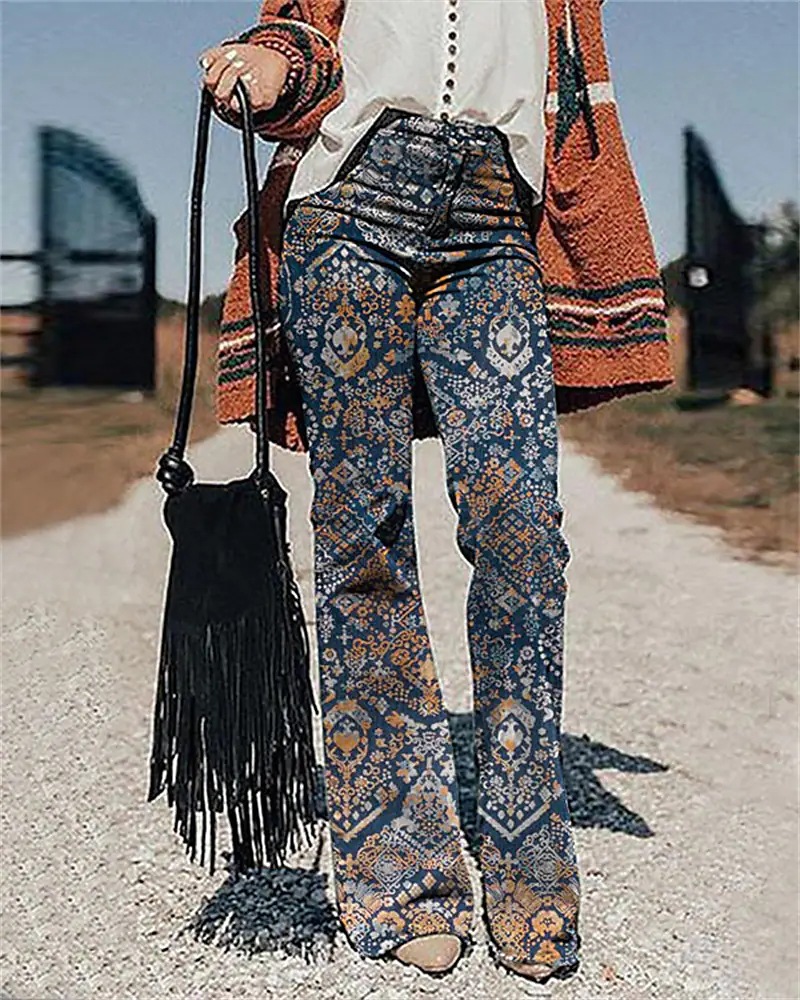 e013866398a6ffbbfdc51663d691309b.jpeg Women's Vintage Pattern Trousers - Image 1