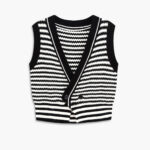 Stripe Wrap Sweater Vest