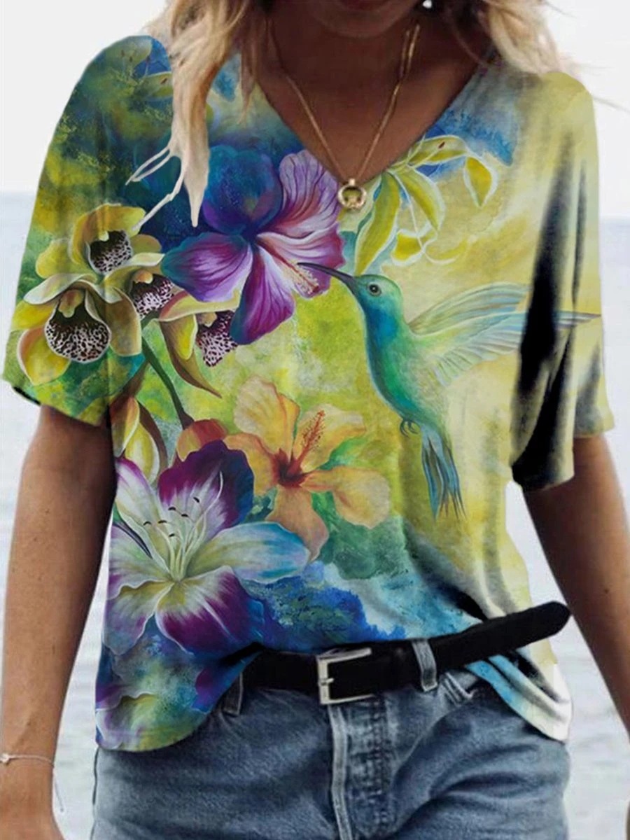 f03071974fe68c9efedefc2e60ec043f.jpeg Women's Elegant Printed Loose Shirt - Image 1
