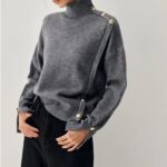 Vintage Buttoned Turtleneck Sweater