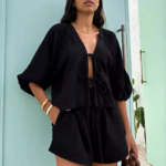 French Slouchy Lace-up Suit