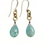 Faceted Aquamarine Drop Earring