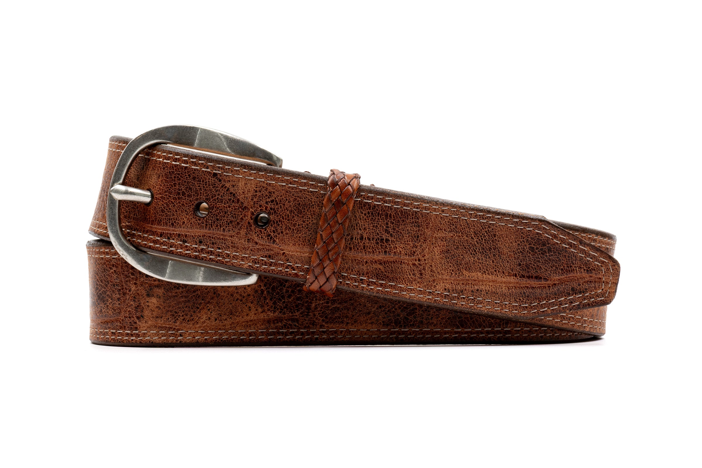 40991-1_2026_Shopify.jpg Durango Italian Saddle Leather Belt - Chestnut - Image 1