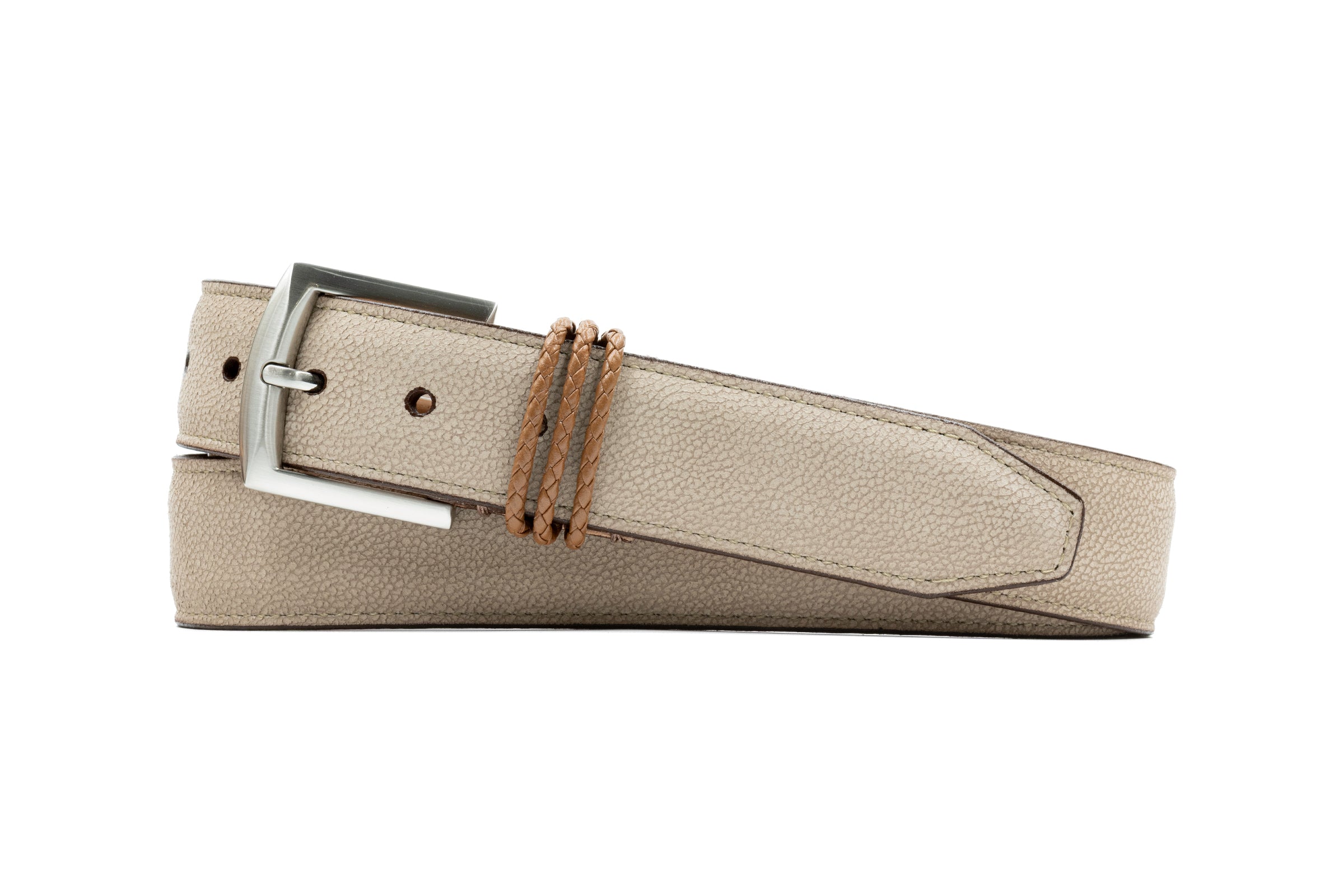 41802-1_2026_Shopify.jpg Bermuda Braid Nubuck Belt - Putty - Image 1