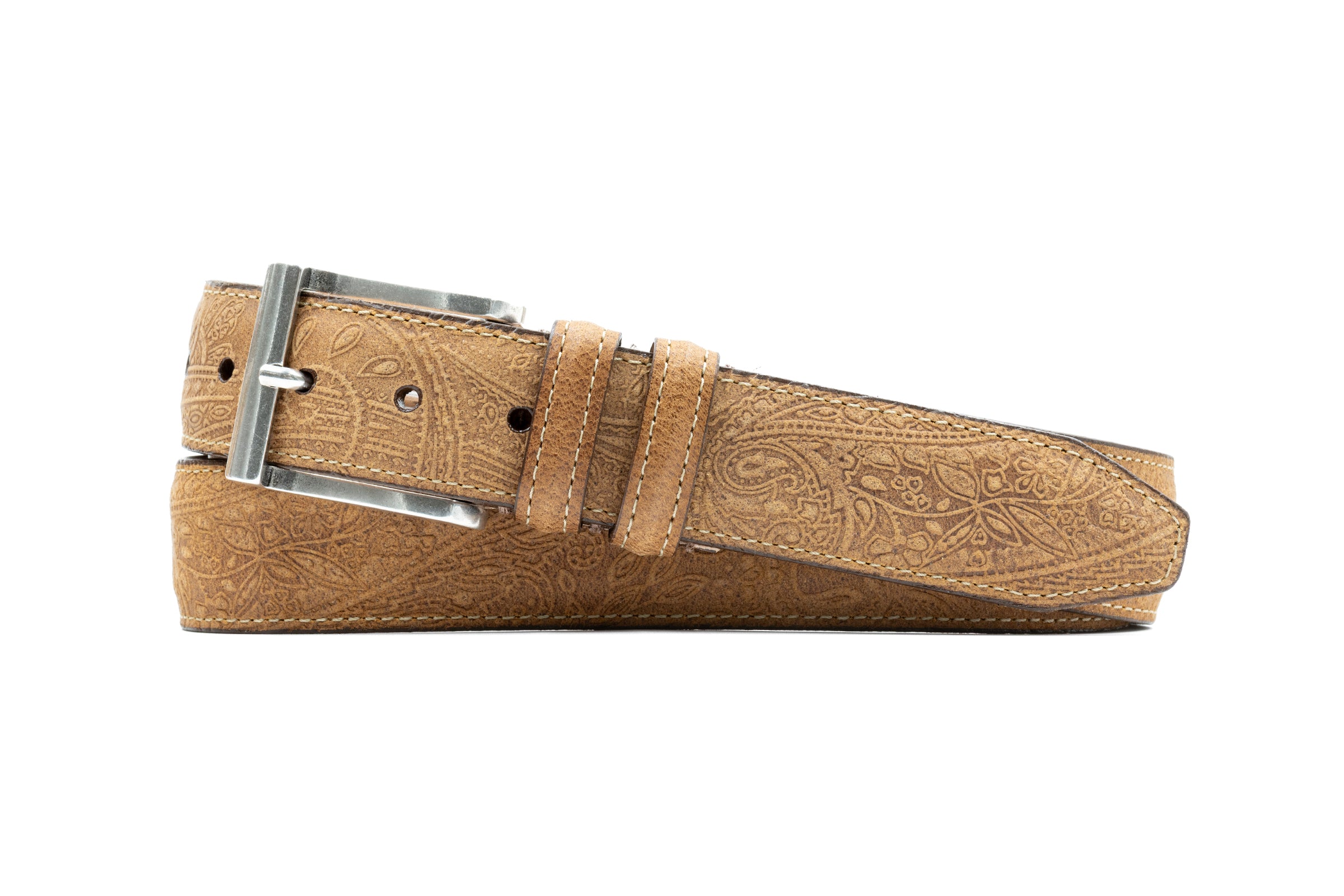 41813-1_2026_Shopify.jpg Bill Water Buffalo Leather Belt - Saddle - Image 1