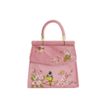 Morning Song Bird Embroidered Mini Pink Tote