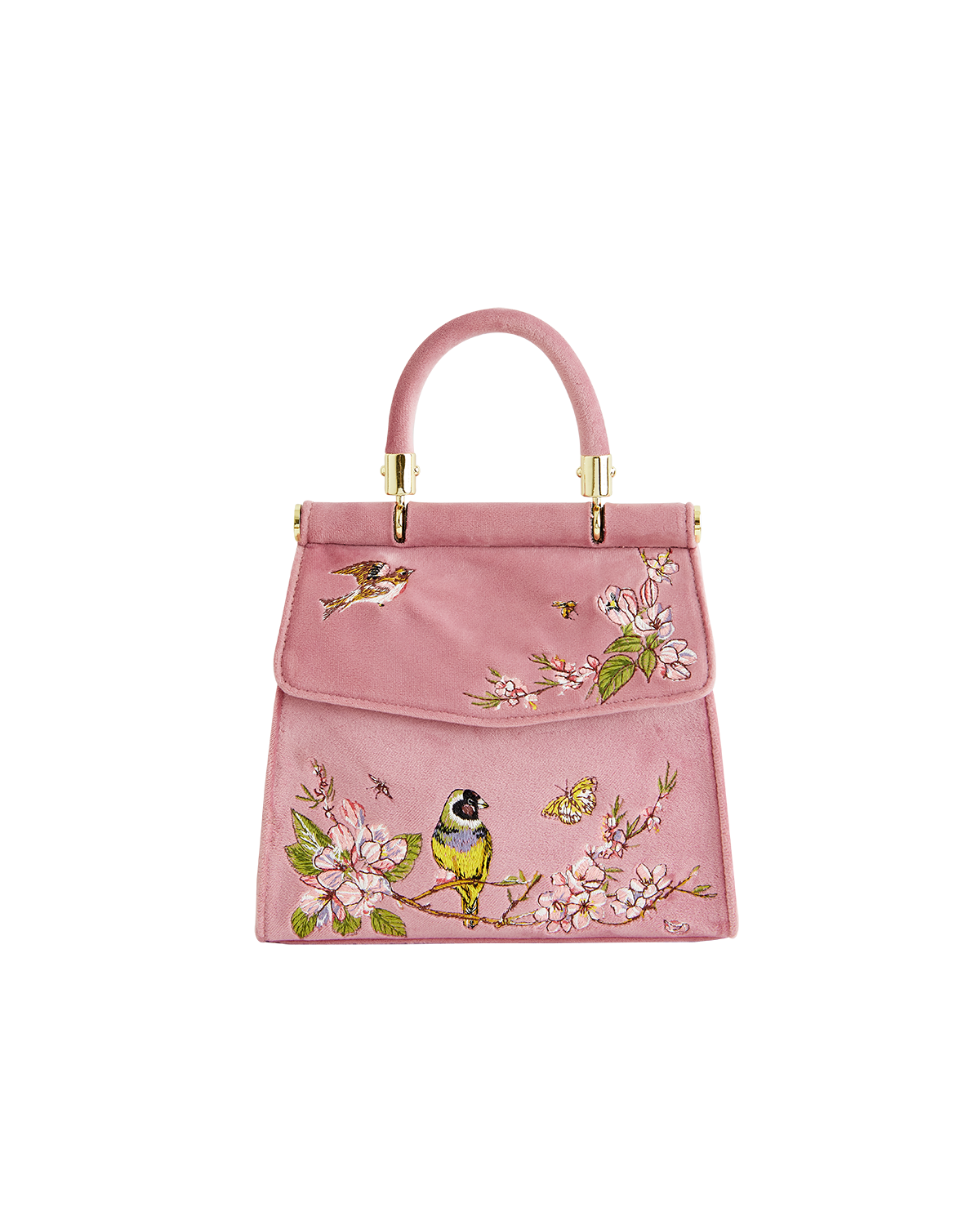 47227-1.png Morning Song Bird Embroidered Mini Pink Tote - Image 1