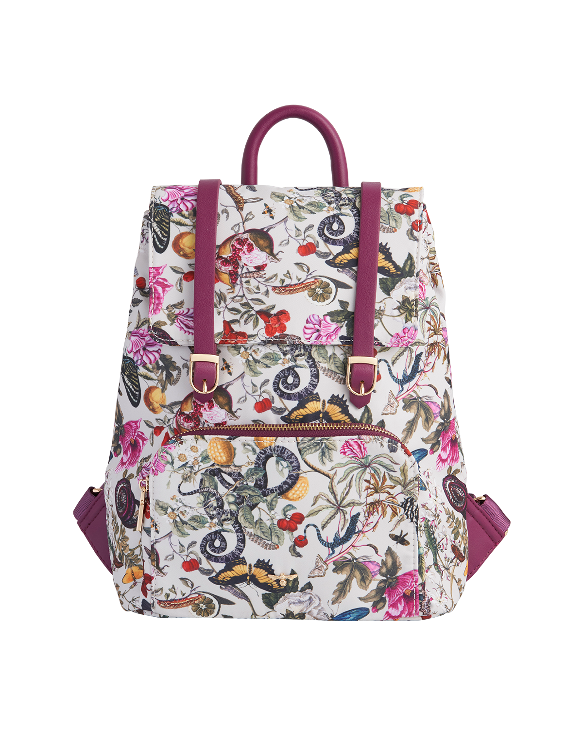 47235_fable_england.png Floral Engravings Small Plum Backpack - Image 1