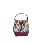 Floral Engravings Plum Bucket Bag
