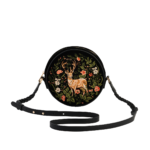 Black Embroidered Circle Bag