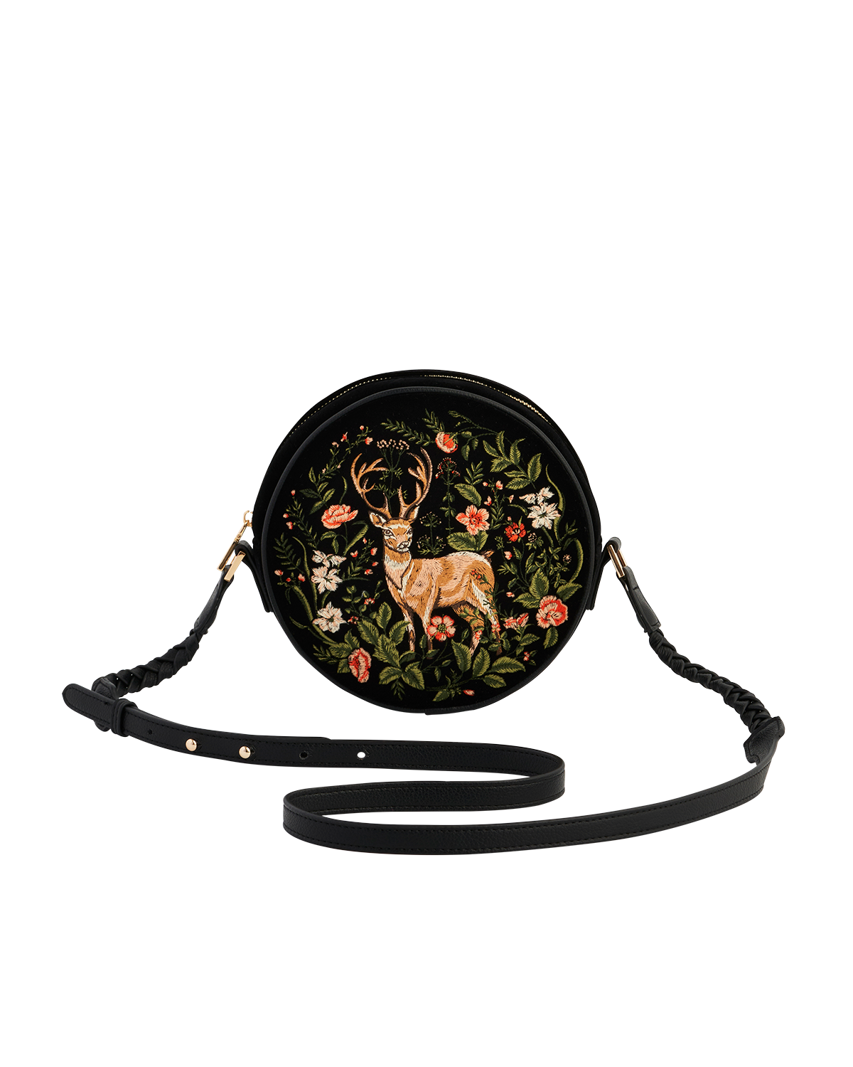 47353-Black-Embroidered-Circle-Bag_2.png Black Embroidered Circle Bag - Image 1