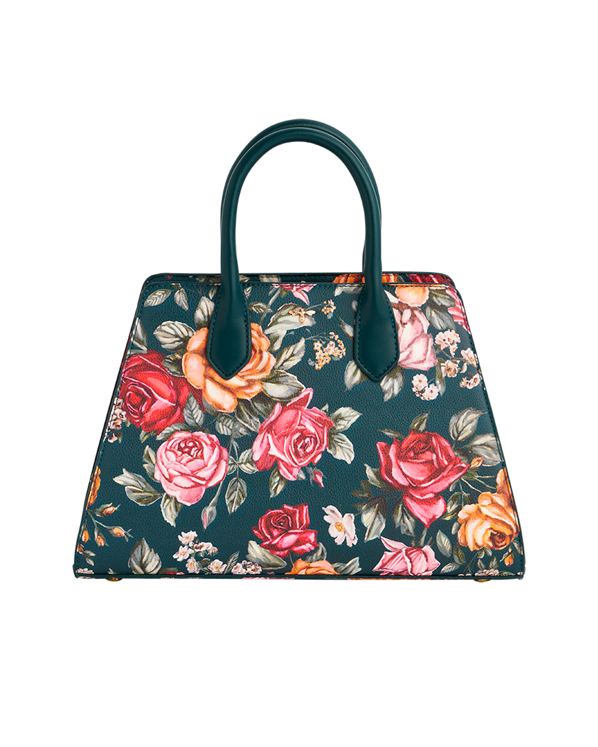47359-roses-tote-bag.png Teal Roses Structured Tote Medium - Image 1