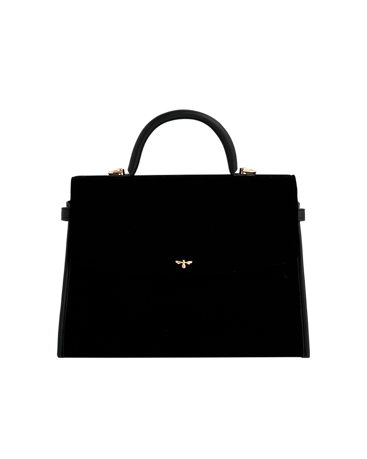 47363-black-velvet-tote-bag.png Black Structured Tote Medium - Image 1