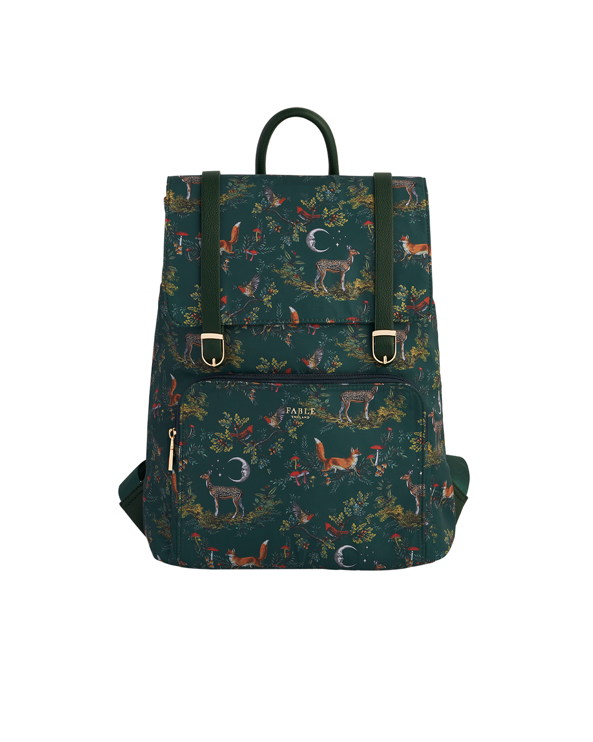 47375_a_508430b8-ab1b-4af5-967f-0dd9f5e19599.png Green Into The Woods Buckle Backpack Medium - Image 1