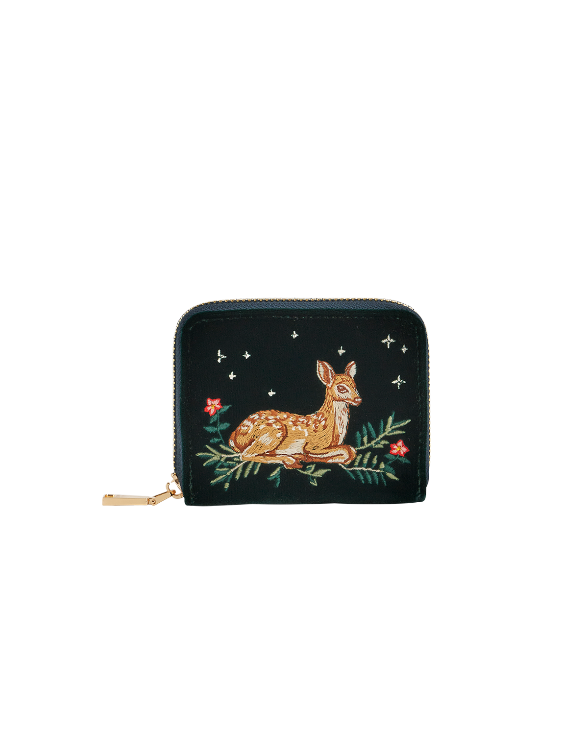 47380-velvet-fawn-purse-green.png Green Fawn Embroidered Purse Small - Image 1
