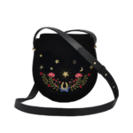 Kate Celestial Embroidered Black Velvet Saddle Bag