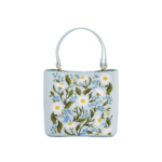 Emma Forget Me Not  Blue Embroidered Bucket Bag